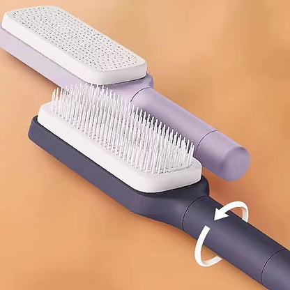 4 In 1 Self Cleaning Hair Brush New Self-Cleaning Anti-Static Massage Comb Scalable Rotate Lifting Self Cleaning Hairbrush