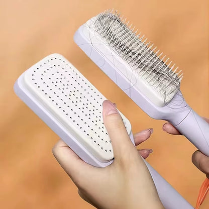 4 In 1 Self Cleaning Hair Brush New Self-Cleaning Anti-Static Massage Comb Scalable Rotate Lifting Self Cleaning Hairbrush